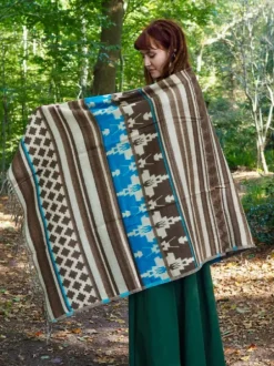 The TwoSisters Omslagdoeken|Omslagdoeken-Omslagdoek Fleece Blauw/ Lichtbruin