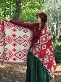 The TwoSisters Omslagdoeken|Omslagdoeken-Omslagdoek Fleece Rood / Beige