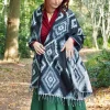 The TwoSisters Omslagdoeken|Omslagdoeken-Omslagdoek Fleece Zwart/ Antraciet