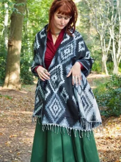The TwoSisters Omslagdoeken|Omslagdoeken-Omslagdoek Fleece Zwart/ Antraciet
