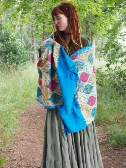 The TwoSisters Omslagdoeken|Omslagdoeken-Omslagdoek India Blauw