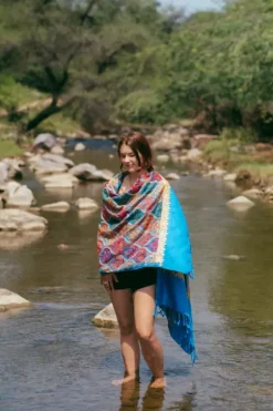The TwoSisters Omslagdoeken|Omslagdoeken-Omslagdoek India Blauw