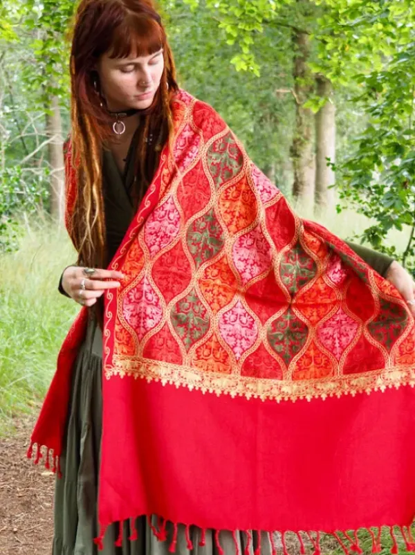 The TwoSisters Omslagdoeken|Omslagdoeken-Omslagdoek India Rood