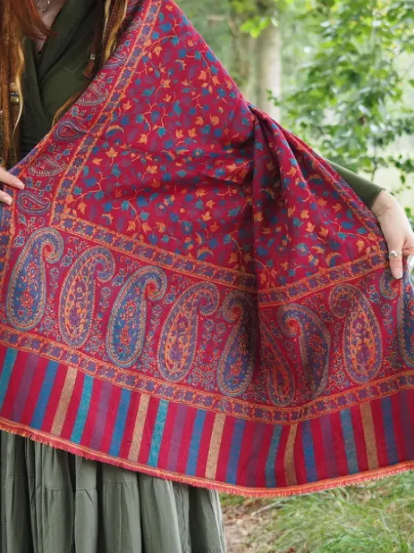 The TwoSisters Omslagdoeken|Omslagdoeken-Omslagdoek Paisley Marroon rood