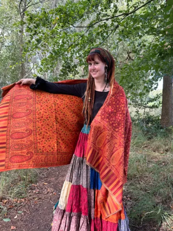The TwoSisters Omslagdoeken|Omslagdoeken-Omslagdoek Paisley Oranje