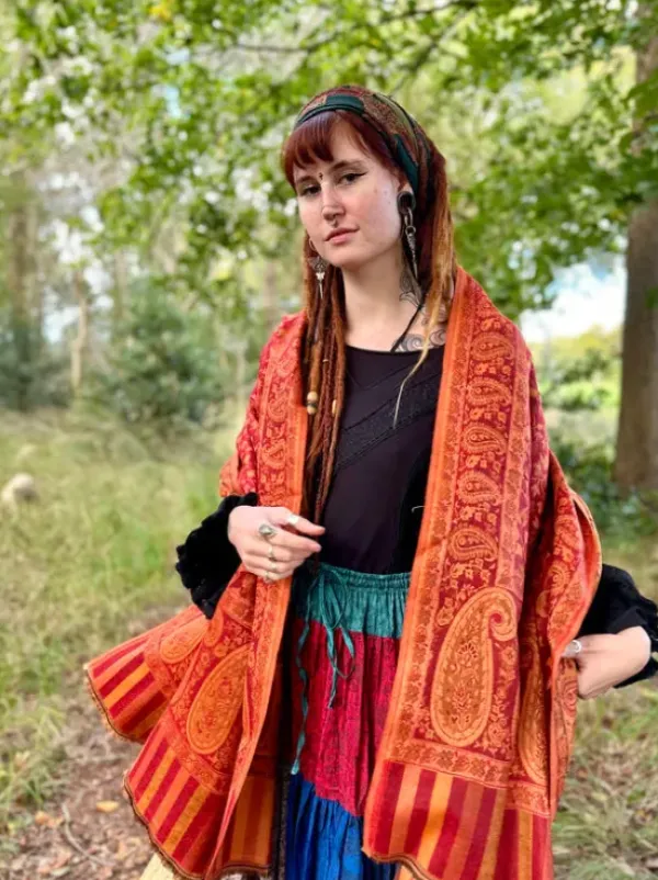 The TwoSisters Omslagdoeken|Omslagdoeken-Omslagdoek Paisley Oranje