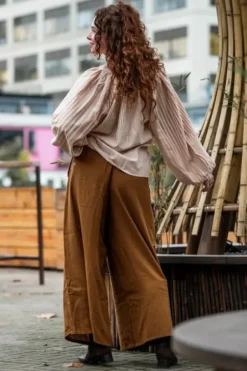 The TwoSisters Broeken|Broeken En Legging-Palazzo broek Warm Bruin