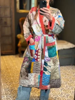 The TwoSisters Kantha|Kantha Lang-Patchwork Kantha Kimono 130