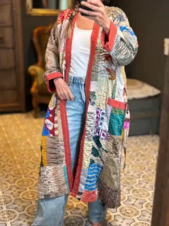 The TwoSisters Kantha|Kantha Lang-Patchwork Kantha Kimono 130