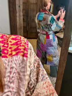 The TwoSisters Kantha|Kantha Lang-Patchwork Kantha Kimono 130