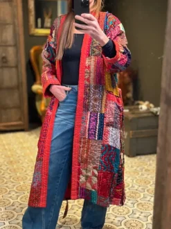 The TwoSisters Kantha|Kantha Lang-Patchwork Kantha Kimono 144