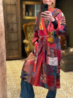 The TwoSisters Kantha|Kantha Lang-Patchwork Kantha Kimono 144