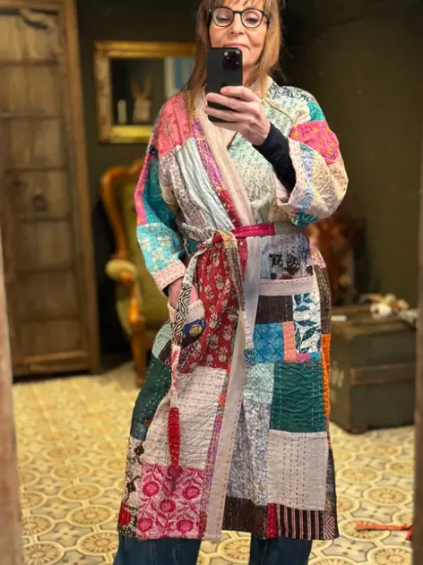 The TwoSisters Kantha|Kantha Lang-Patchwork Kantha Kimono 60
