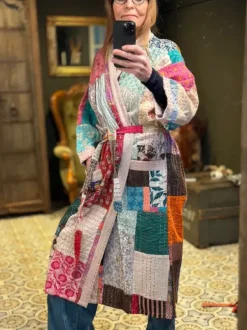 The TwoSisters Kantha|Kantha Lang-Patchwork Kantha Kimono 60