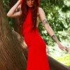 The TwoSisters Gypsy|Zomer-Pax Jurk Knal Rood