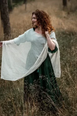 The TwoSisters Plus Size-Poncho Gebroken wit