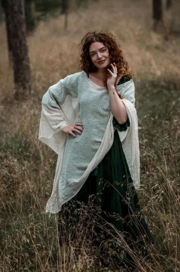 The TwoSisters Plus Size-Poncho Gebroken wit