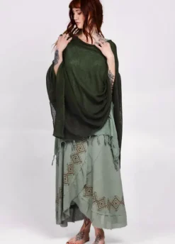 The TwoSisters Plus Size-Poncho Groen