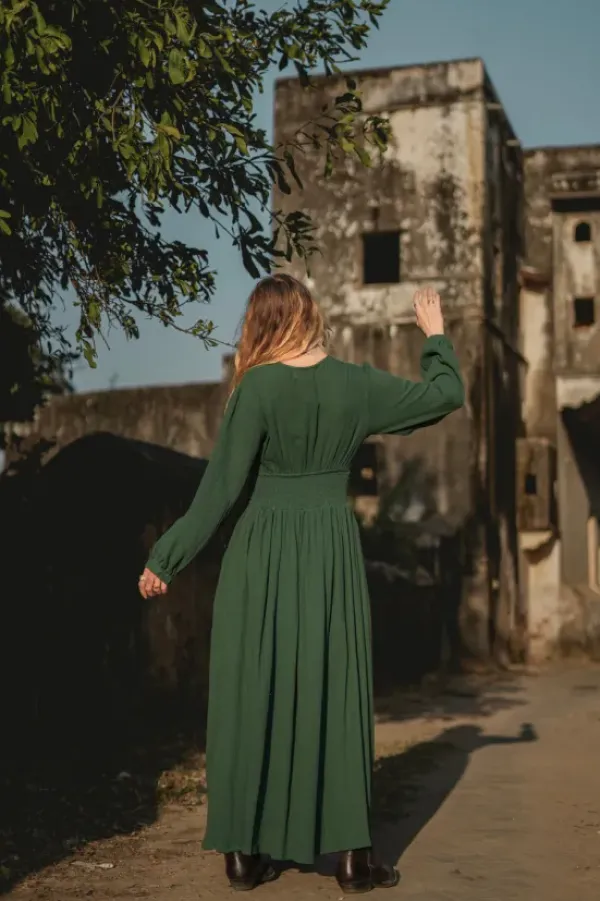 The TwoSisters Gypsy-Rani Lange jurk Groen