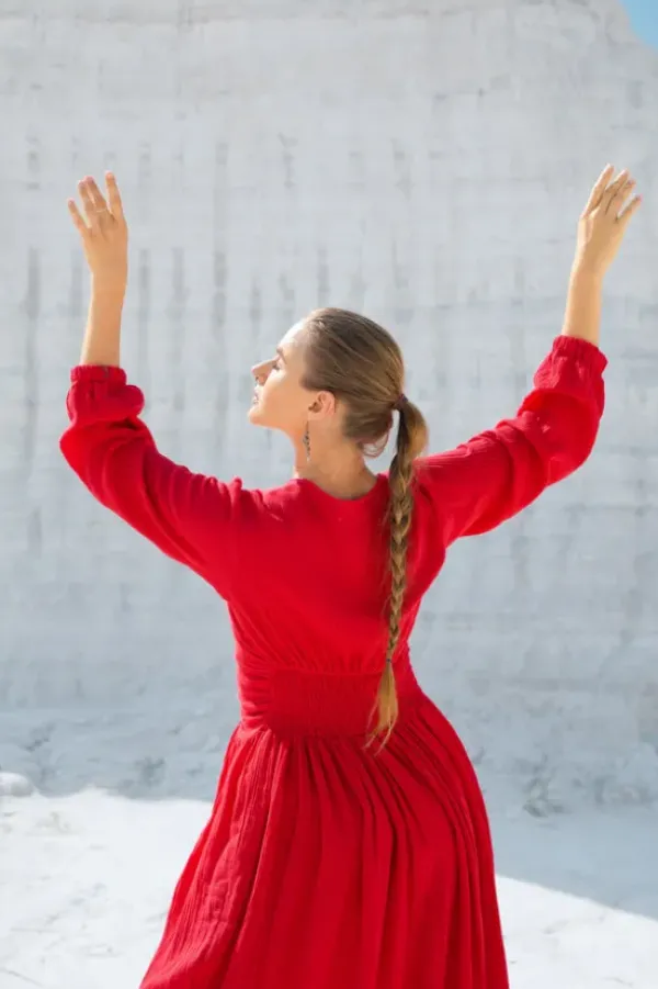 The TwoSisters Gypsy-Rani Lange jurk Knalrood