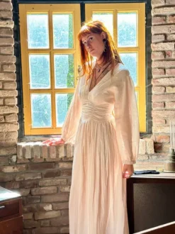 The TwoSisters Gypsy-Rani Lange jurk Roomwit