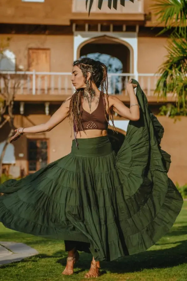 The TwoSisters Gypsy|Gypsy Rokken-Real Gypsy Rok Groen (ook extra breed)