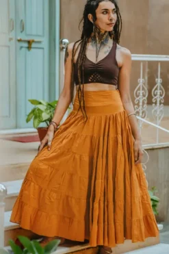 The TwoSisters Gypsy|Gypsy Rokken-Real Gypsy Rok Oker/oranje (ook extra breed)