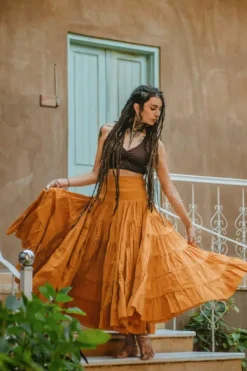 The TwoSisters Gypsy|Gypsy Rokken-Real Gypsy Rok Oker/oranje (ook extra breed)