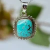 The TwoSisters Edelsteen Hanger-Real Turquoise Edelsteen Hanger 925 zilver