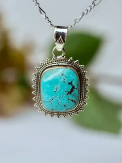 The TwoSisters Edelsteen Hanger-Real Turquoise Edelsteen Hanger 925 zilver