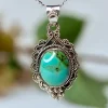The TwoSisters Edelsteen Hanger-Real Turquoise Edelsteen Hanger 925 zilver