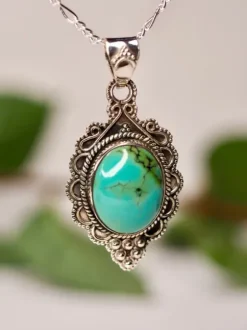 The TwoSisters Edelsteen Hanger-Real Turquoise Edelsteen Hanger 925 zilver