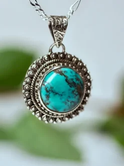 The TwoSisters Edelsteen Hanger-Real Turquoise Edelsteen Hanger 925 zilver