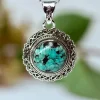 The TwoSisters Edelsteen Hanger-Real Turquoise Edelsteen Hanger 925 zilver