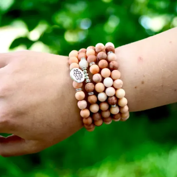 The TwoSisters Kettingen|Buddhist Malas-Roze aventurijn mala