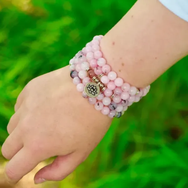 The TwoSisters Kettingen|Buddhist Malas-Rozen Quartz Mala