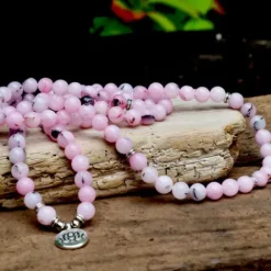 The TwoSisters Kettingen|Buddhist Malas-Rozen Quartz Mala