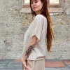 The TwoSisters Tops|Nomad Chic Collectie-Savanna T-shirt Gebroken wit