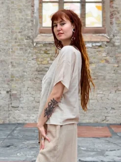 The TwoSisters Tops|Nomad Chic Collectie-Savanna T-shirt Gebroken wit