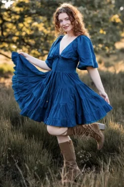 The TwoSisters Gypsy|Zomer-Tara Jurk Kort Blauw