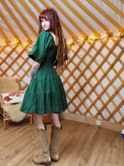 The TwoSisters Gypsy|Zomer-Tara Jurk Kort Groen