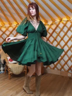 The TwoSisters Gypsy|Zomer-Tara Jurk Kort Groen