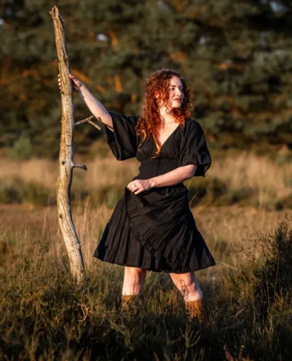 The TwoSisters Gypsy|Zomer-Tara Jurk Kort Zwart