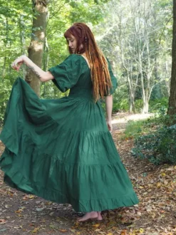 The TwoSisters Gypsy|Zomer-Tara Jurk Lang Groen