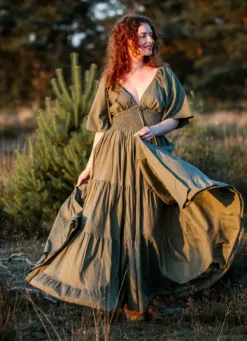 The TwoSisters Gypsy|Zomer-Tara Jurk Lang Mosgroen