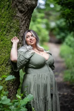 The TwoSisters Gypsy|Zomer-Tara Jurk Lang Mosgroen