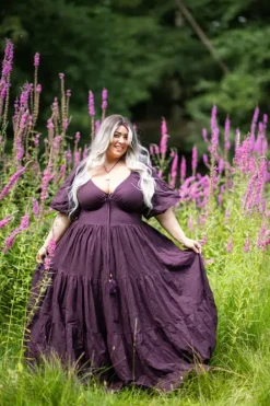 The TwoSisters Gypsy|Zomer-Tara Jurk Lang Paars