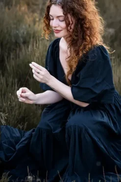 The TwoSisters Gypsy|Zomer-Tara Jurk Lang Zwart