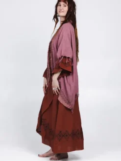 The TwoSisters Plus Size|Nomad Chic Collectie-Terra Soul Kimono Oud Roze