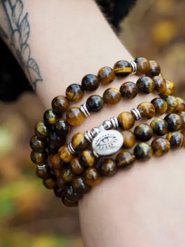 The TwoSisters Kettingen|Buddhist Malas-Tijgeroog Mala